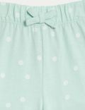 2pk Pure Cotton Spotted Frill Shorts (0-3 Yrs)