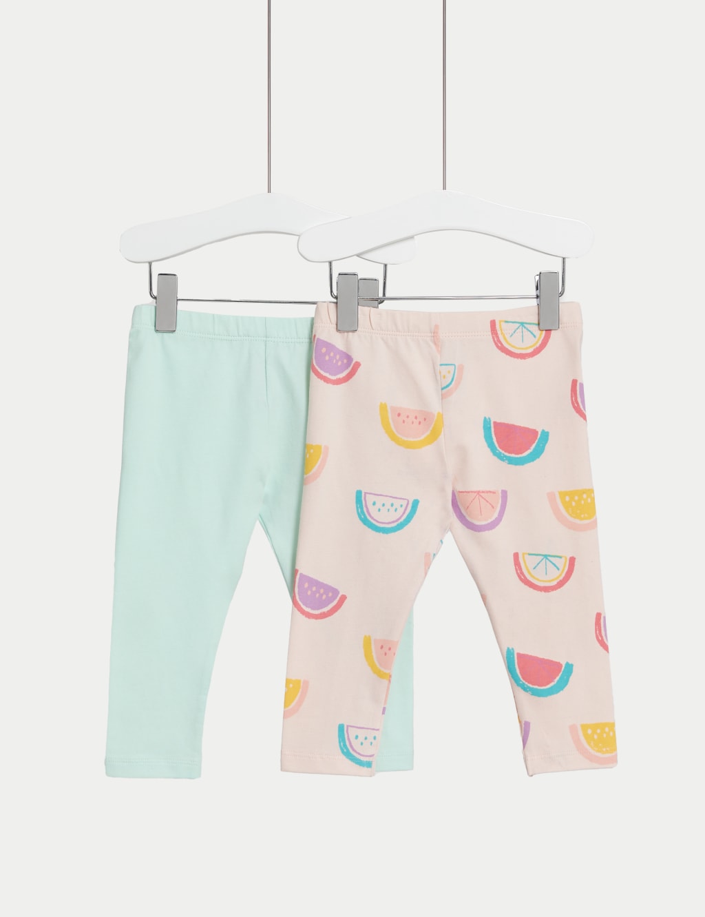 2pk Cotton Rich Fruit Print Leggings (0-3 Yrs)