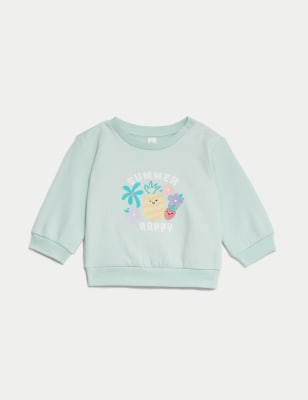 Cotton Rich Slogan Sweatshirt (0-3 Yrs)