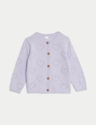 

Girls M&S Collection Pure Cotton Knitted Cardigan (0-3 Yrs) - Lilac, Lilac