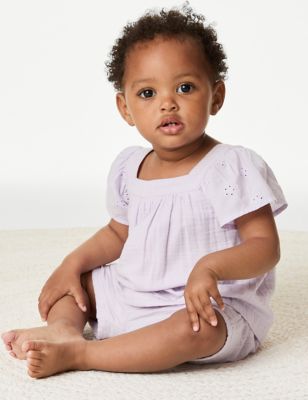 

Girls M&S Collection 2pc Pure Cotton Top & Bottom Outfit (0-3 Yrs) - Lilac, Lilac