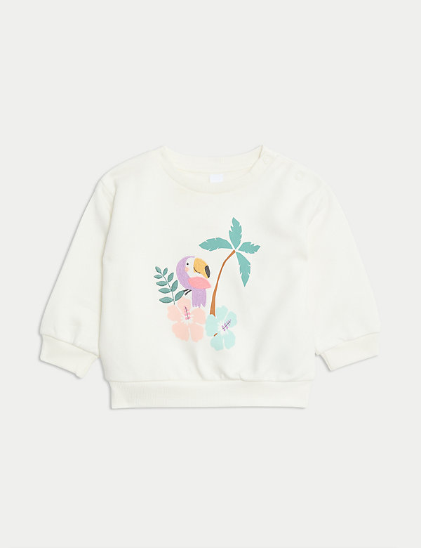 Cotton Rich Palm Tree Sweatshirt (0-3 Yrs) - FR