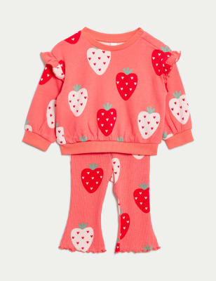 2pc Cotton Rich Strawberry Outfit (0-3 Yrs)