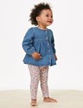 2pc Pure Cotton Top & Leggings Outfit (0-3 Yrs)