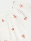3-delige outfit van puur katoen met bloemmotief (0-3 jaar)