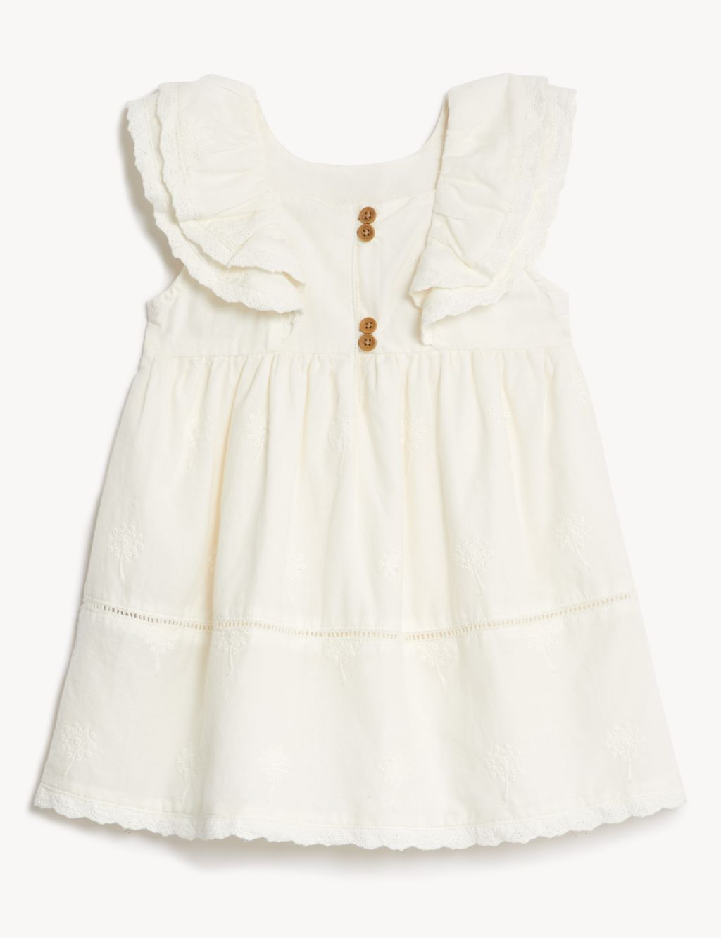 Pure Cotton Broderie Dress (0-3 Yrs) image 2