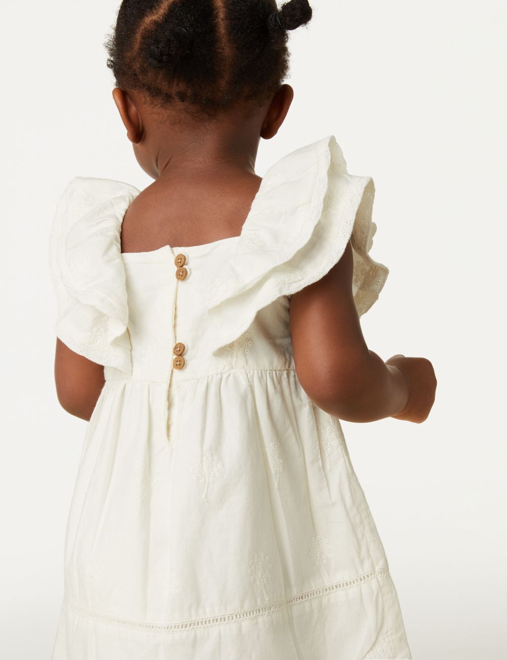 Pure Cotton Broderie Dress (0-3 Yrs) image 5