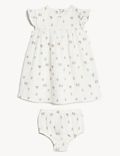 2pc Pure Cotton Floral Outfit (0-3 Yrs)