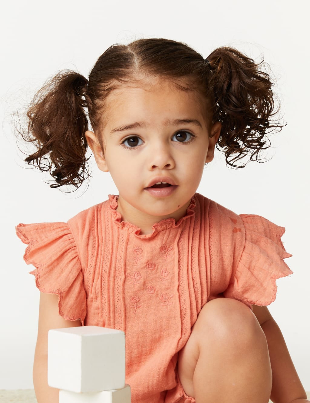 Pure Cotton Embroidered Floral Romper (0-3 Yrs) image 4