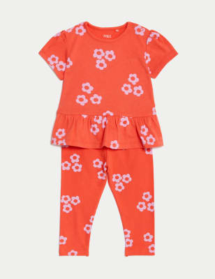 

Girls M&S Collection 2pc Cotton Rich Floral Outfit (0-3 Yrs) - Sun Glow, Sun Glow