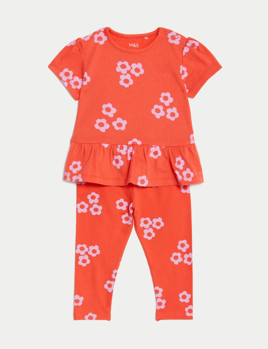 2pc Cotton Rich Floral Outfit (0-3 Yrs) image 1