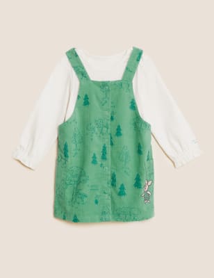 

M&S Collection 2-teiliges Outfit aus reiner Baumwolle mit Winnie the Pooh™-Motiv (0-3 Jahre) - Green Mix, Green Mix