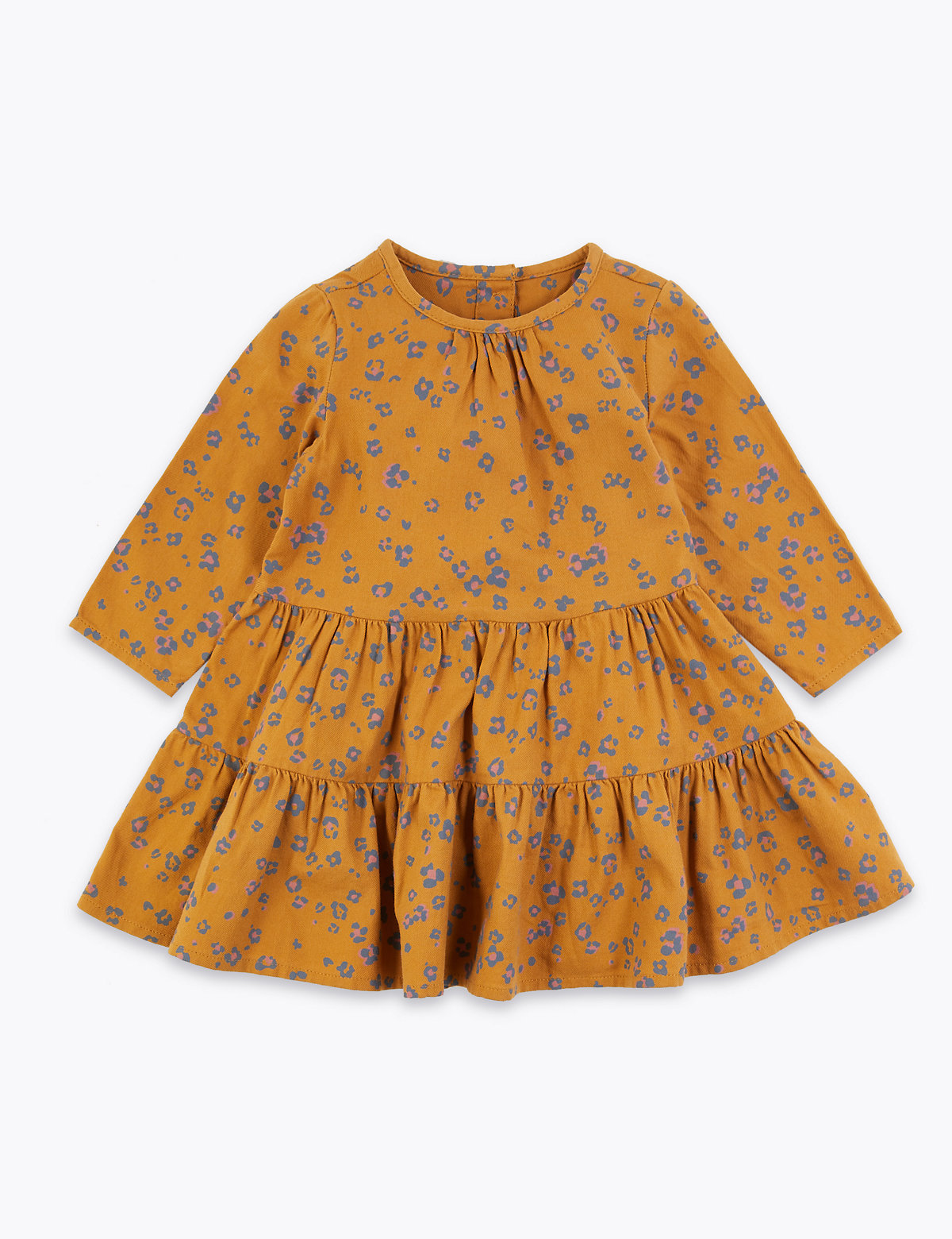 Cotton Flower & Leopard Print Dress (0-3 Yrs)