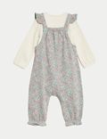 Dvoudílný outfit s&nbsp;kalhotami s&nbsp;laclem, drobný květinový vzor, s&nbsp;vysokým podílem bavlny (1–3&nbsp;roky)