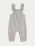 Dvoudílný outfit s&nbsp;kalhotami s&nbsp;laclem, drobný květinový vzor, s&nbsp;vysokým podílem bavlny (1–3&nbsp;roky)