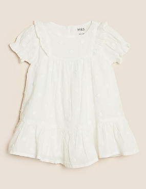Pure Cotton Spot Dress (0-3 Yrs)