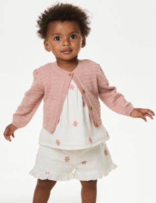 

Girls M&S Collection Pure Cotton Pointelle Cardigan (0-3 Yrs) - Rose, Rose