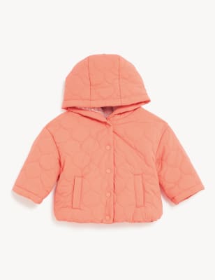 

M&S Collection Stormwear™-Steppmantel mit Kapuze (0-3 J.) - Coral Mix, Coral Mix