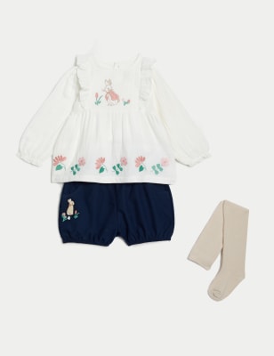 

Girls M&S Collection 3pc Cotton Rich Peter Rabbit™ Outfit (0-3 Yrs) - Cream Mix, Cream Mix