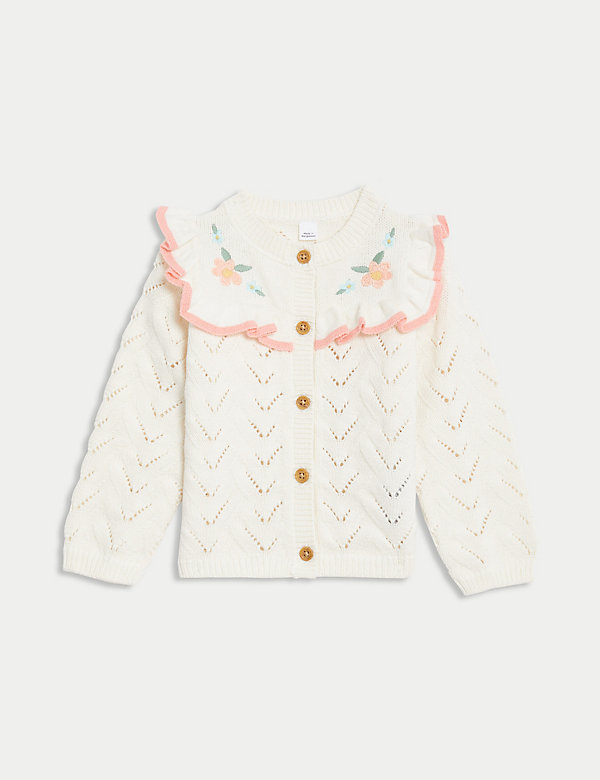 Pure Cotton Embroidered Cardigan (0-3 Yrs) - AU