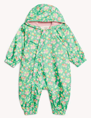 

Girls M&S Collection Floral Puddlesuit (0 - 3 Yrs) - Green Mix, Green Mix