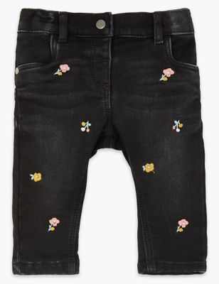 Denim Floral Jeans | M&S