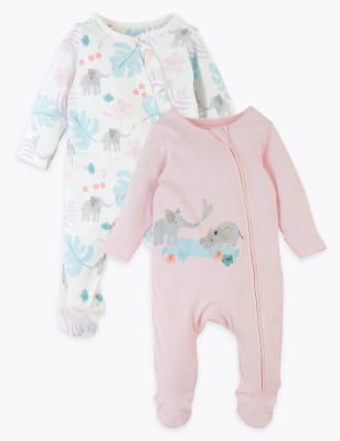 elephant baby sleepsuit