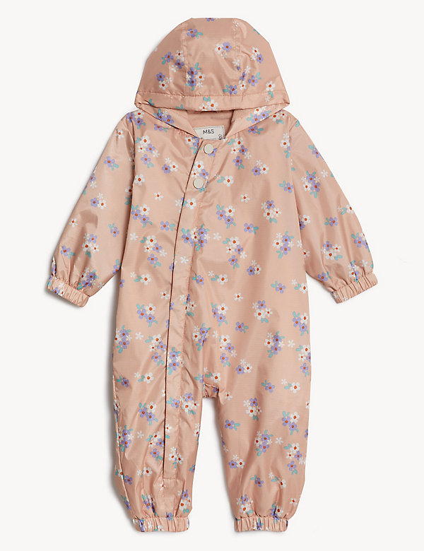 Floral Hooded Puddlesuit (0-3 Yrs) - NO