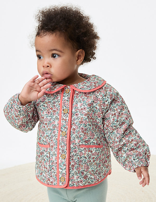 Pure Cotton Ditsy Floral Jacket (0-3 Yrs) - JE