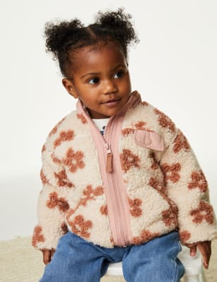 Floral Borg Jacket (0-3 Yrs)