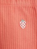 Lot de 3&nbsp;leggings en coton à motif fraises (jusqu’au 3&nbsp;ans)