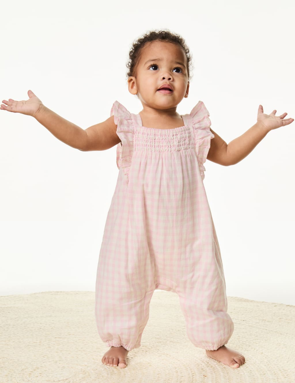 Cotton Rich Gingham Romper (0-3 Yrs)