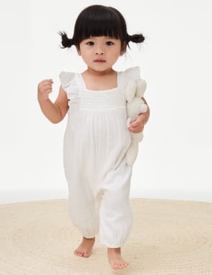 

M&S Collection Strampelanzug aus reiner Baumwolle (0-3 Jahre) - White, White