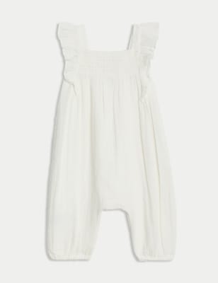 

Girls M&S Collection Pure Cotton Romper (0-3 Yrs) - White, White