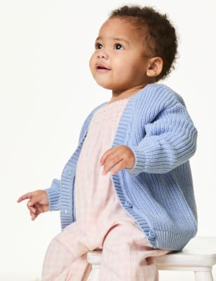 Pure Cotton Knitted Cardigan (0-3 Yrs)