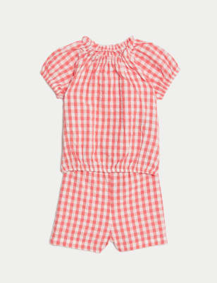 Pure Cotton Gingham Outfit (0-3 Yrs)