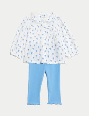 

Girls M&S Collection 2pc Cotton Rich Floral Print Outfit (0-3 Yrs) - Ivory Mix, Ivory Mix