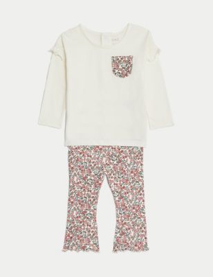 2pc Cotton Rich Ditsy Floral Outfit (0-3 Yrs)