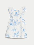 Pure Cotton Floral Frill Dress (0-3 Yrs)