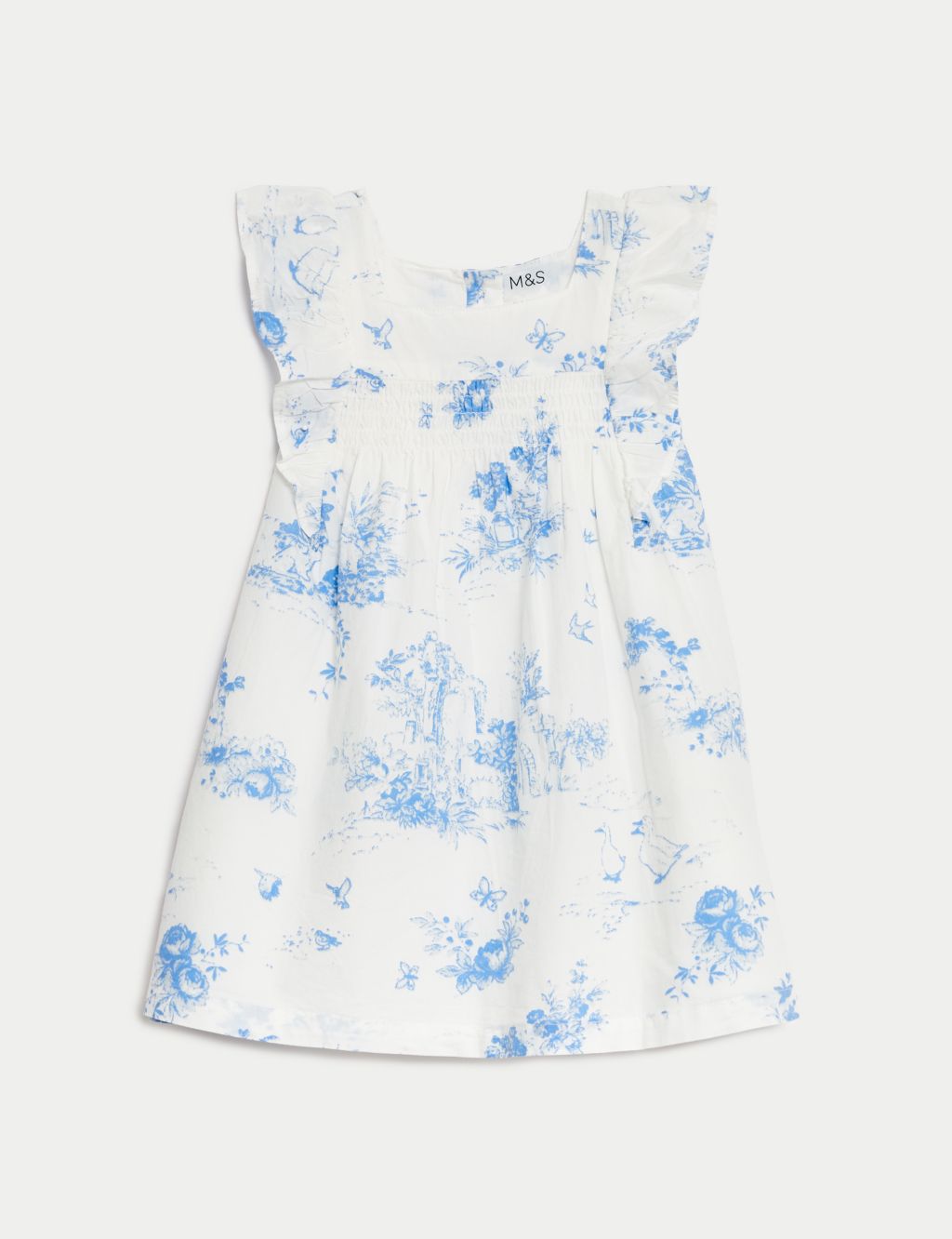 Pure Cotton Floral Frill Dress (0-3 Yrs)
