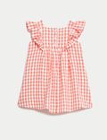 Pure Cotton Checked Dress (0-3 Yrs)