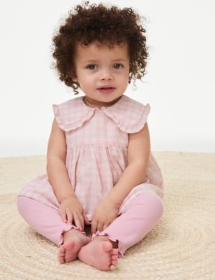 

M&S Collection Pelele de algodón de vichy (0-3 años) - Multi, Multi