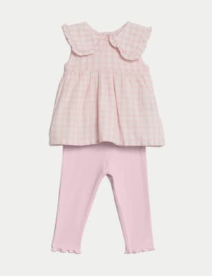 Cotton Rich Gingham Outfit (0-3 Yrs)