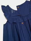 فستان مزين بكشكشة من القطن الصافي (0 - 3 سنوات)
