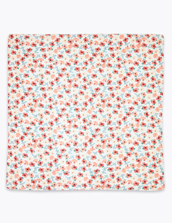 Pure Cotton Jersey Floral Shawl