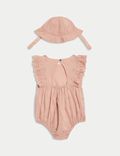 2pc Pure Cotton Broderie Romper (0-3 Yrs)