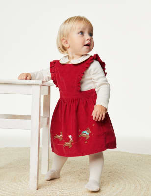 Ensemble 3&nbsp;pièces en coton à motif traineau de Noël (jusqu’au 3&nbsp;ans)