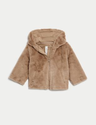 Hooded Faux Fur Coat (0-3 Yrs)