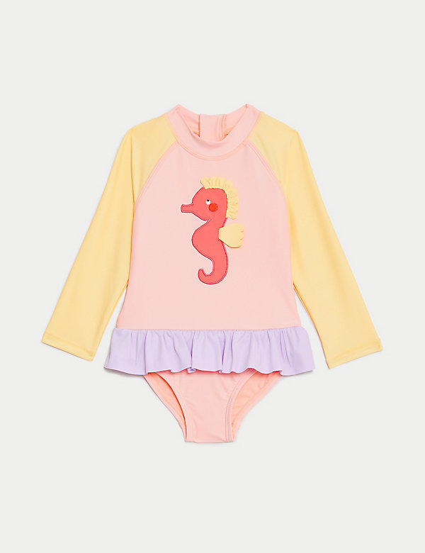 Seahorse Long Sleeve Swimsuit (0–3 Yrs) - AT