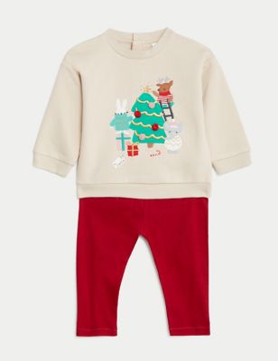 2pc Cotton Rich Christmas Outfit (0-3 Yrs)